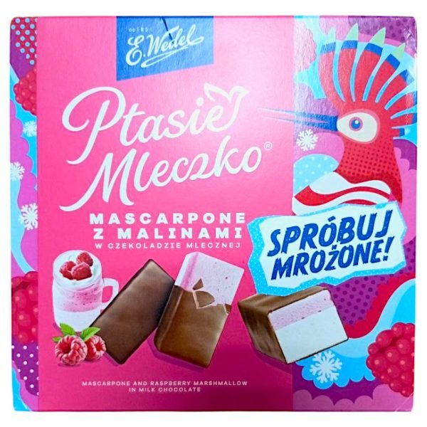 Цукерки E.Wedel Ptasie Mleczko маскарпоне з малиною 340г