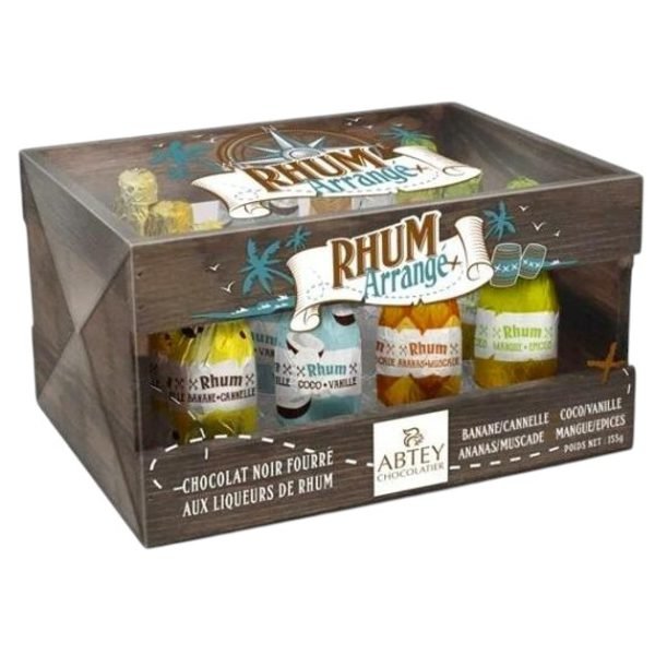Пляшечки з темного шоколаду Abtey Rhum Arrange з ромовою начинкою 12 шт. 155 г