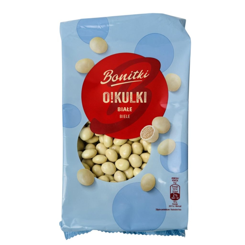 Печиво кульки хрустке Bonitki O!Kulki драже в білому шоколаді 260 г