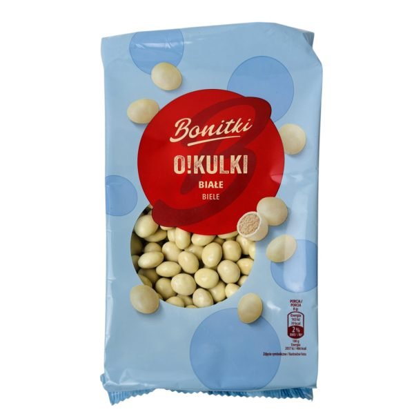 Печиво кульки хрустке Bonitki O!Kulki драже в білому шоколаді 260 г