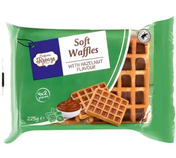 Бельгійські вафлі Confiserie Firenze Waffles 8шт з нутелою 225 г