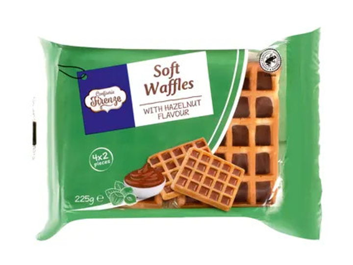 Бельгійські вафлі Confiserie Firenze Waffles 8шт з нутелою 225 г