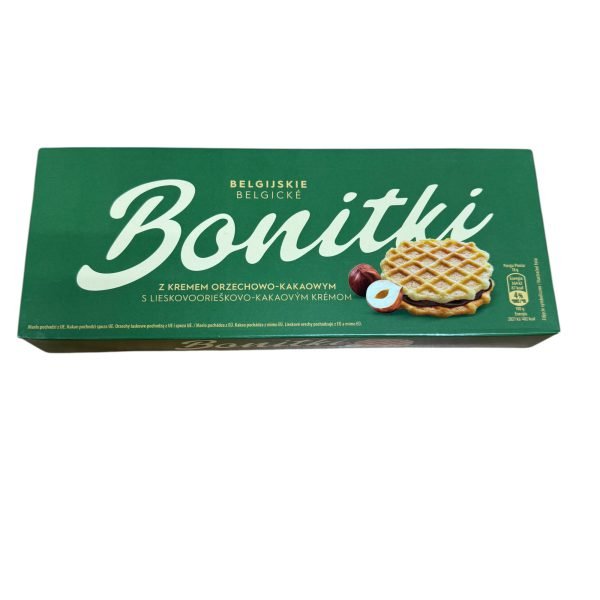 Вафлі бельгійські з шоколадно-горіховою начинкою BONITKI 100 г