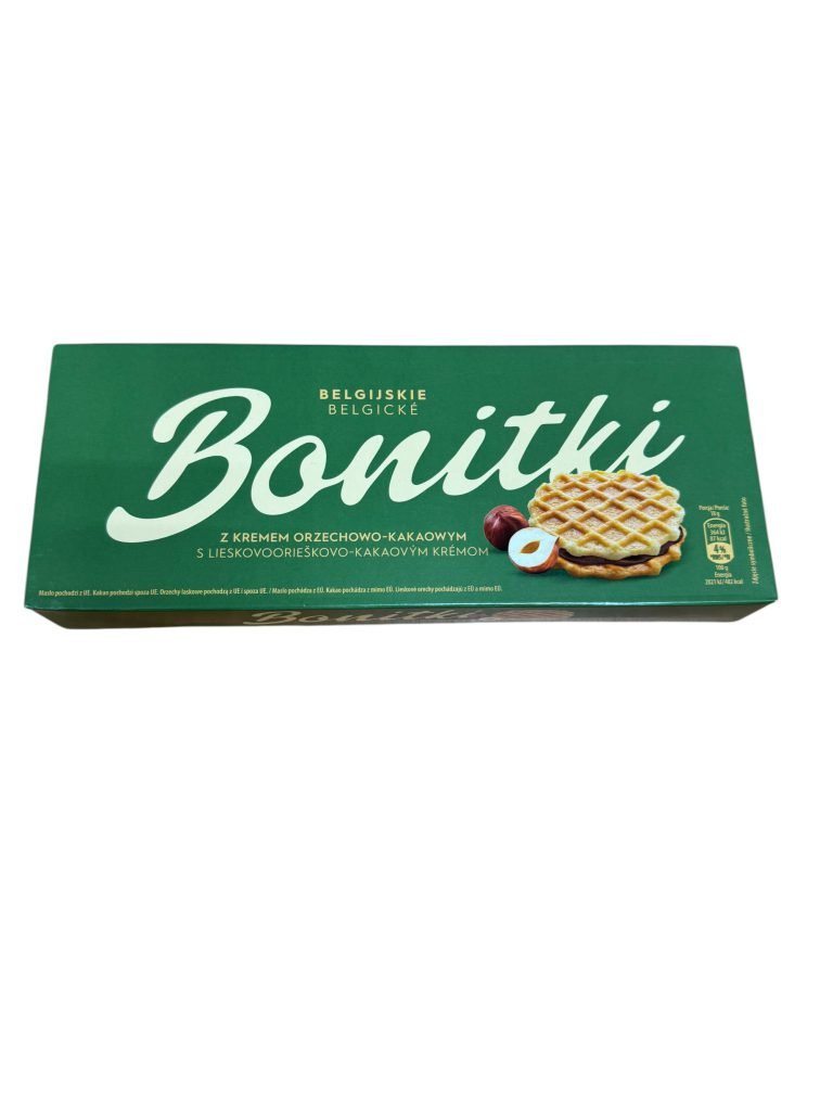 Вафлі бельгійські з шоколадно-горіховою начинкою BONITKI 100 г