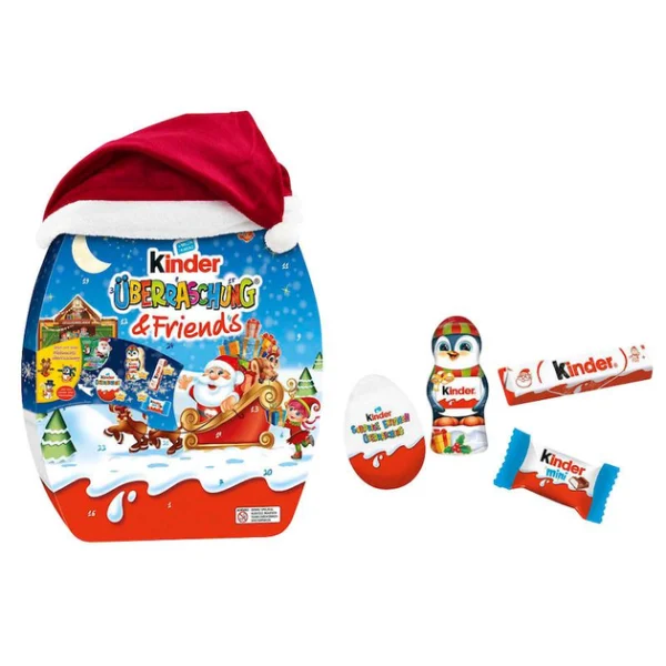 Адвент календар Яйце із шапкою Санти Kinder Uberraschung & Friends 370 г