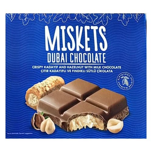 Шоколад Miskets Dubai з тістом кадаїф та фундуком 100 г