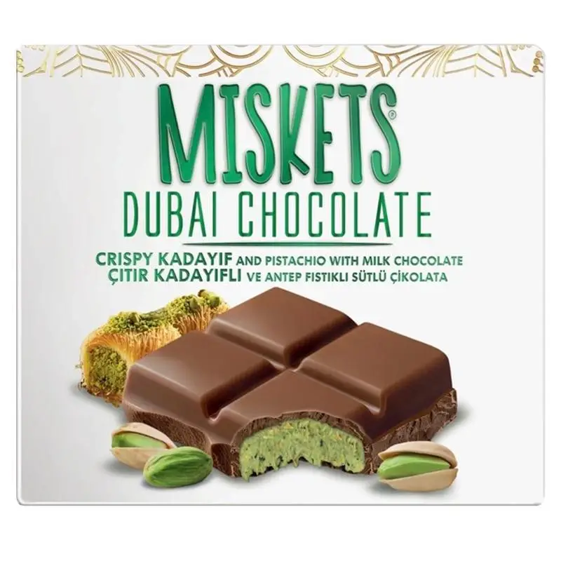 Шоколад Miskets Dubai з тістом кадаїф та фісташкою 100 г
