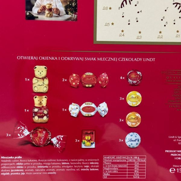 Адвент Календар Lindt Teddy 150 г