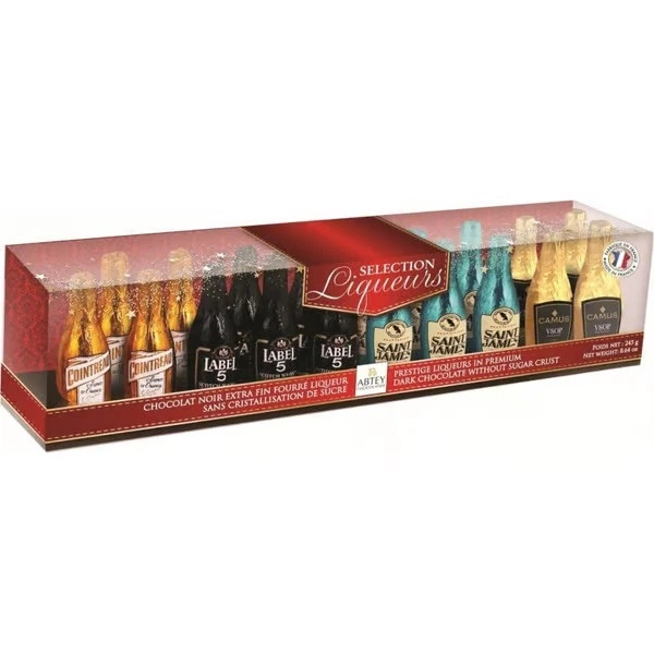 Цукерки Abtey Selection Liqueurs пляшечки чорного шоколаду з лікером 245 г
