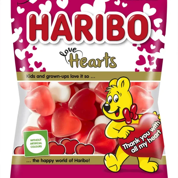 Желейкі Haribo Love Hearts зі смаком полуниці 130 г