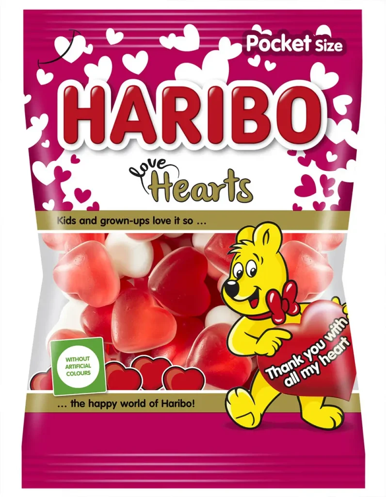 Желейкі Haribo Love Hearts зі смаком полуниці 130 г