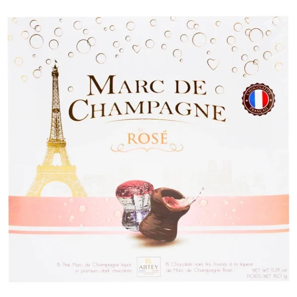 Цукерки Abtey Marc de Champagne Rose рожеве шампанське 150 г