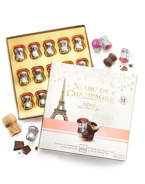Цукерки Abtey Marc de Champagne Rose рожеве шампанське 150 г