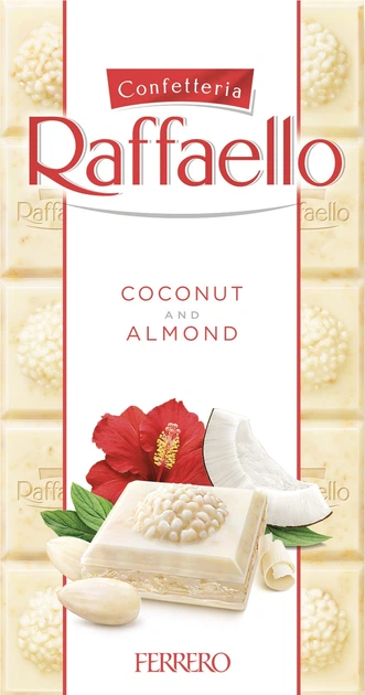 Шоколад Raffaello білий з мигдалем  90 г