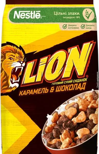 Сніданок сухий Nestle Lion Карамель та шоколад 250 г