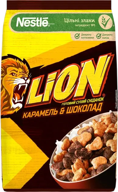 Сніданок сухий Nestle Lion Карамель та шоколад 250 г