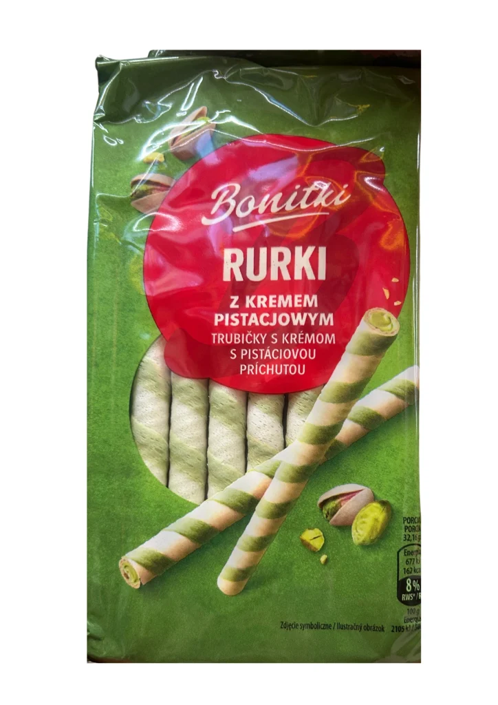 Вафельні трубочки Bonitki з фісташковим кремом 150 г