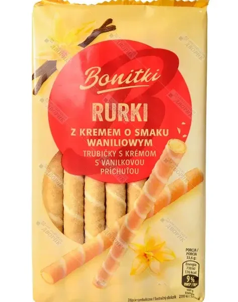 Вафельні трубочки Bonitki Rurki з ванільним кремом 280 г