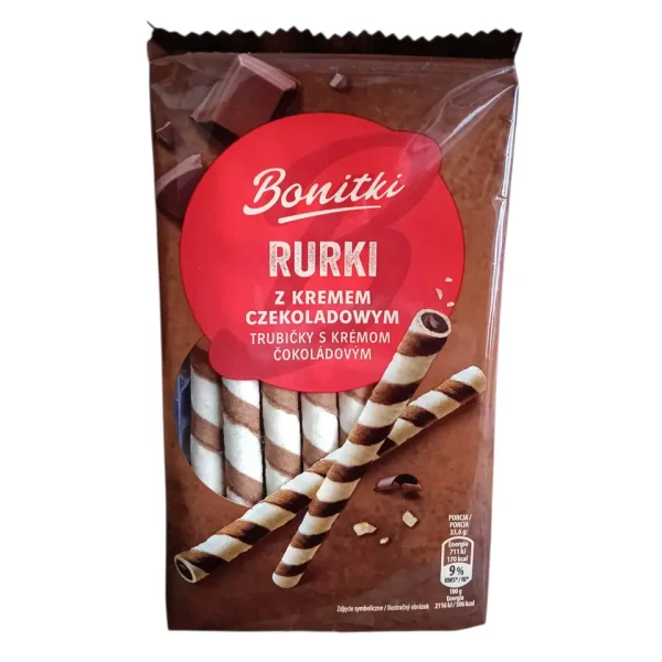 Вафельні трубочки Bonitki Rurki з шоколадним кремом 280 г